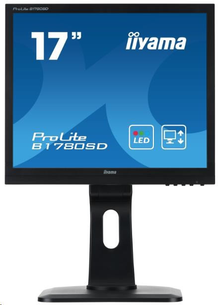 Iiyama monitor ProLite B1780SD, 43.2 cm (17&#39;&#39;), VGA, DVI, Pivot, black