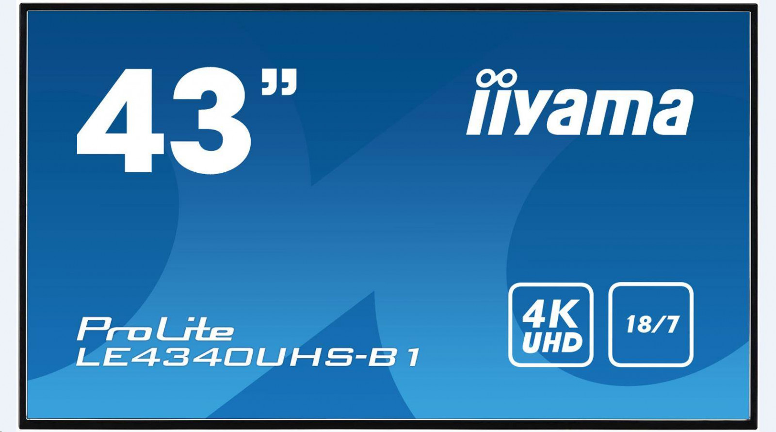 Iiyama monitor ProLite LE4340UHS-B1, 109, 2 cm (43&#39;&#39;), 4K, VGA, HDMI, DVI, USB, RJ45, RS232, black