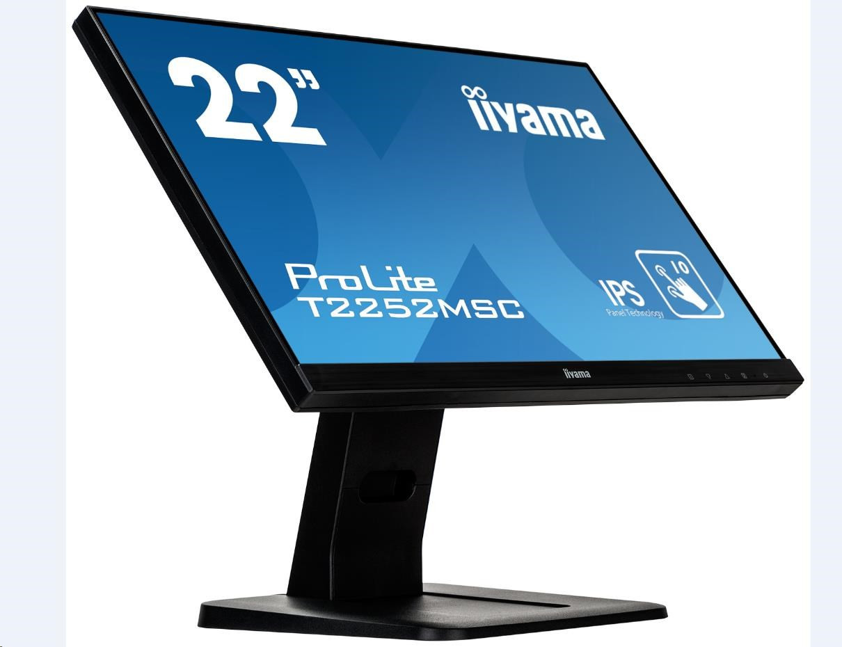Iiyama dotykový monitor ProLite T2252MSC-B1, 54.6cm (21.5&#39;&#39;), CAP 10-touch, Full HD, black