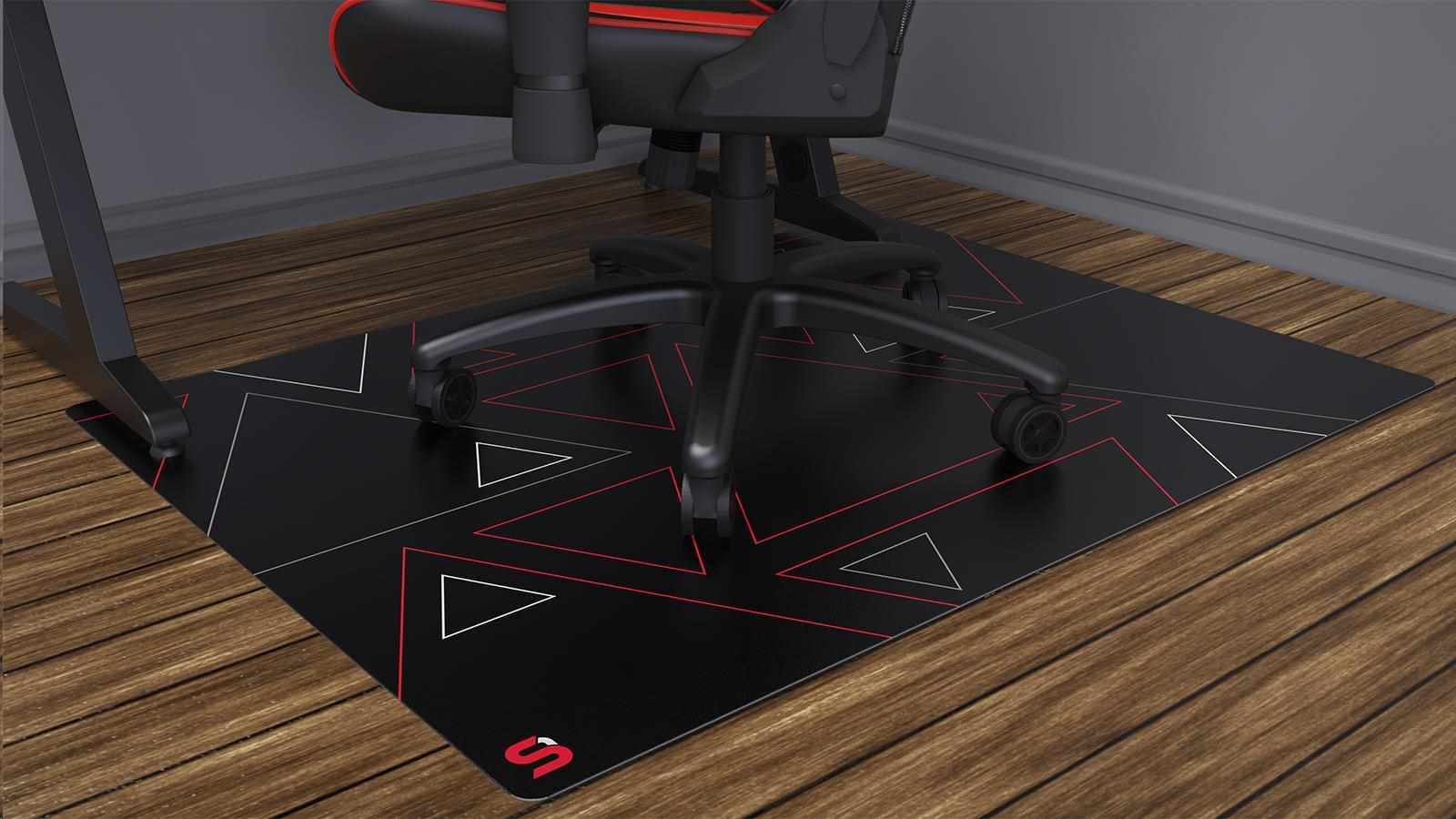 SPC Gear ochranná podložka na podlahu pod hernú stoličku 120R 120x120 cm čiernočervená
