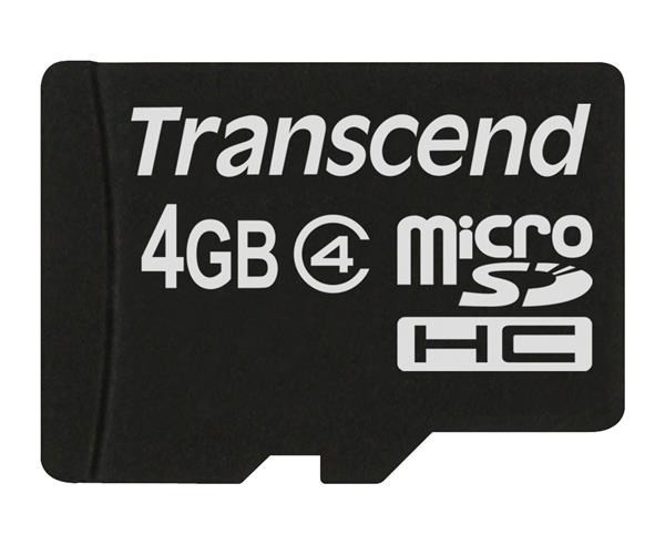 TRANSCEND MicroSDHC karta 4GB Class 4, bez adaptéra