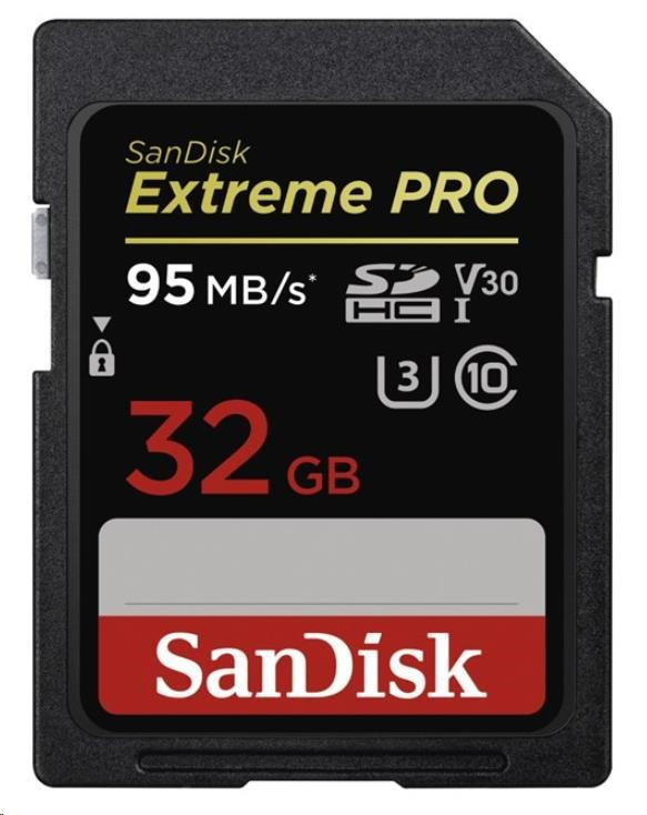 SanDisk SDHC karta 32GB Extreme PRO (95 MB/s, Class 10, UHS-I U3 V30)