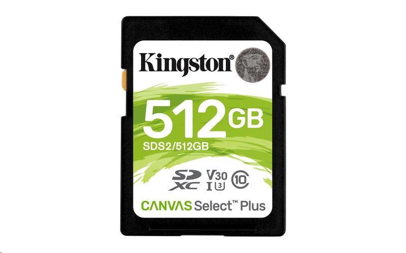 Kingston 512GB SecureDigital Canvas Select Plus (SDC) 100R 85W Class 10 UHS-I