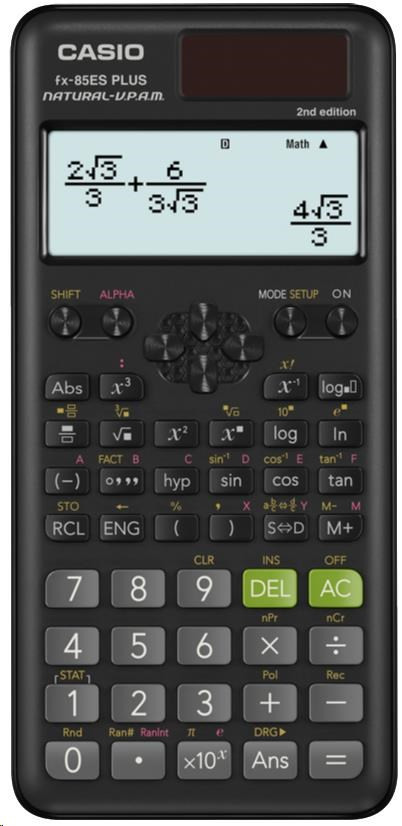 CASIO kalkulačka FX 85 ES Plus 2E, čierna, školská, desaťmiestna
