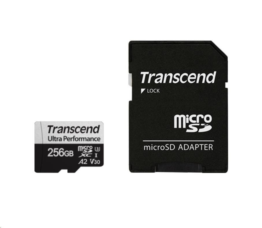 TRANSCEND MicroSDXC karta 128GB 340S, UHS-I U3 A2 Ultra Performácia 160/125 MB/s