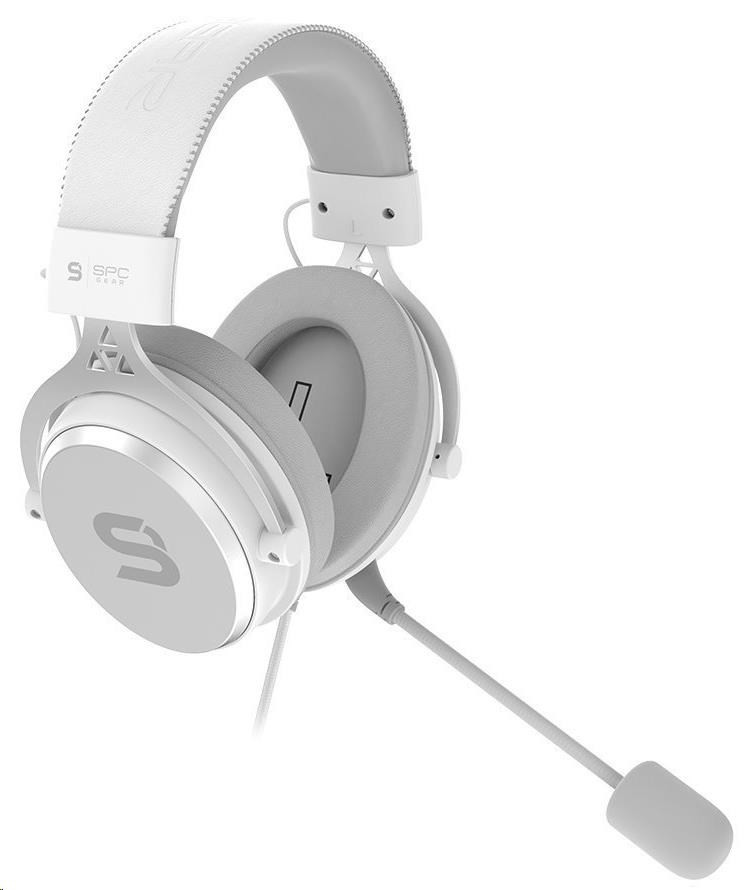 SilentiumPC slúchadlá Gear Viro Plus Onyx, Headset, herný, náhlavný, drôtový, 53mm meniče, mikrofón, 3, 5mm jack, biela