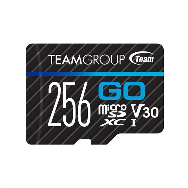 TEAM MicroSDXC karta 256 GB GO CARD UHS-I U3 (90/45 MB/s) + SD adaptér