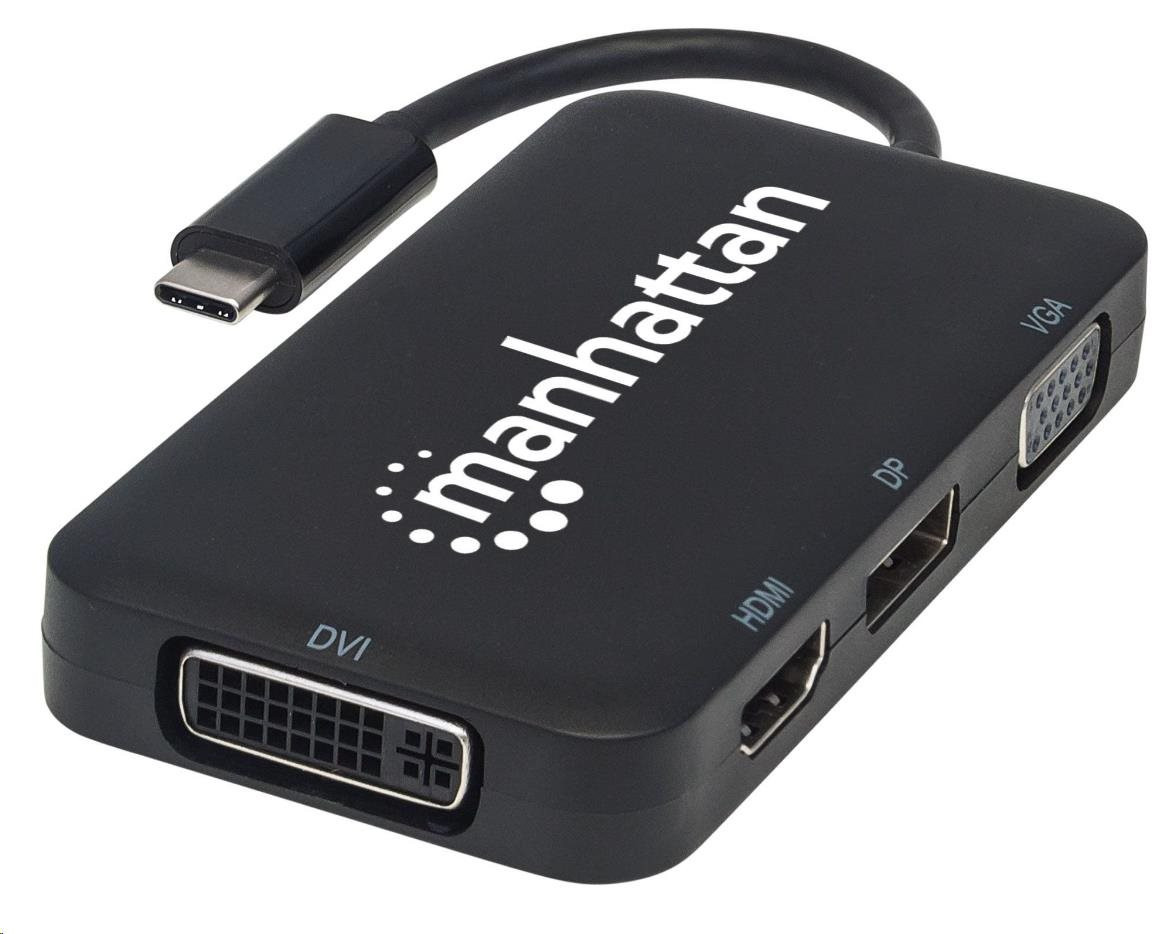MANHATTAN Dokovacia stanica USB-C na HDMI/DP/VGA/DVI