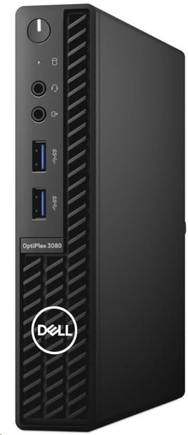 DELL PC Optiplex 3080 MFF/Core i5-10500T/8GB/256GB SSD/Integrated/TPM/WLAN + BT/Kb/Mouse/W10Pro/3Y Basic Onsite