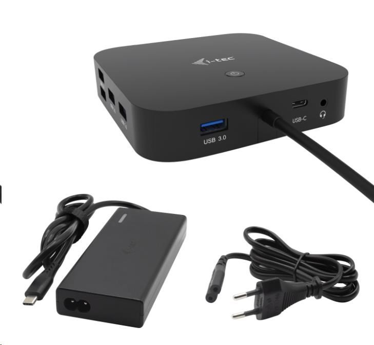 i-tec USB-C HDMI DP Docking Station, Power Delivery 65 W + Universal Charger 77 W
