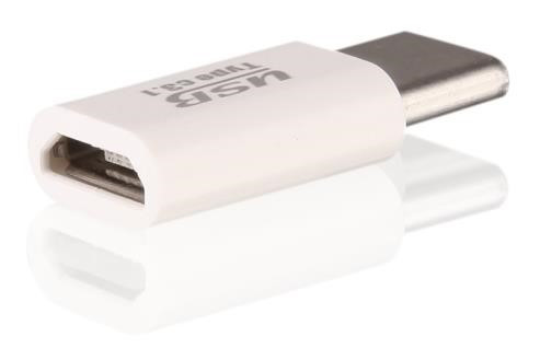Aligator adaptér micro USB --> USB C pre nabíjačky a dátové káble, čierna