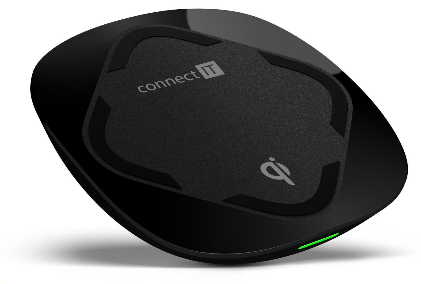 CONNECT IT Qi CERTIFIED Wireless Fast Charge bezdrôtová nabíjačka, 10 W, čierna