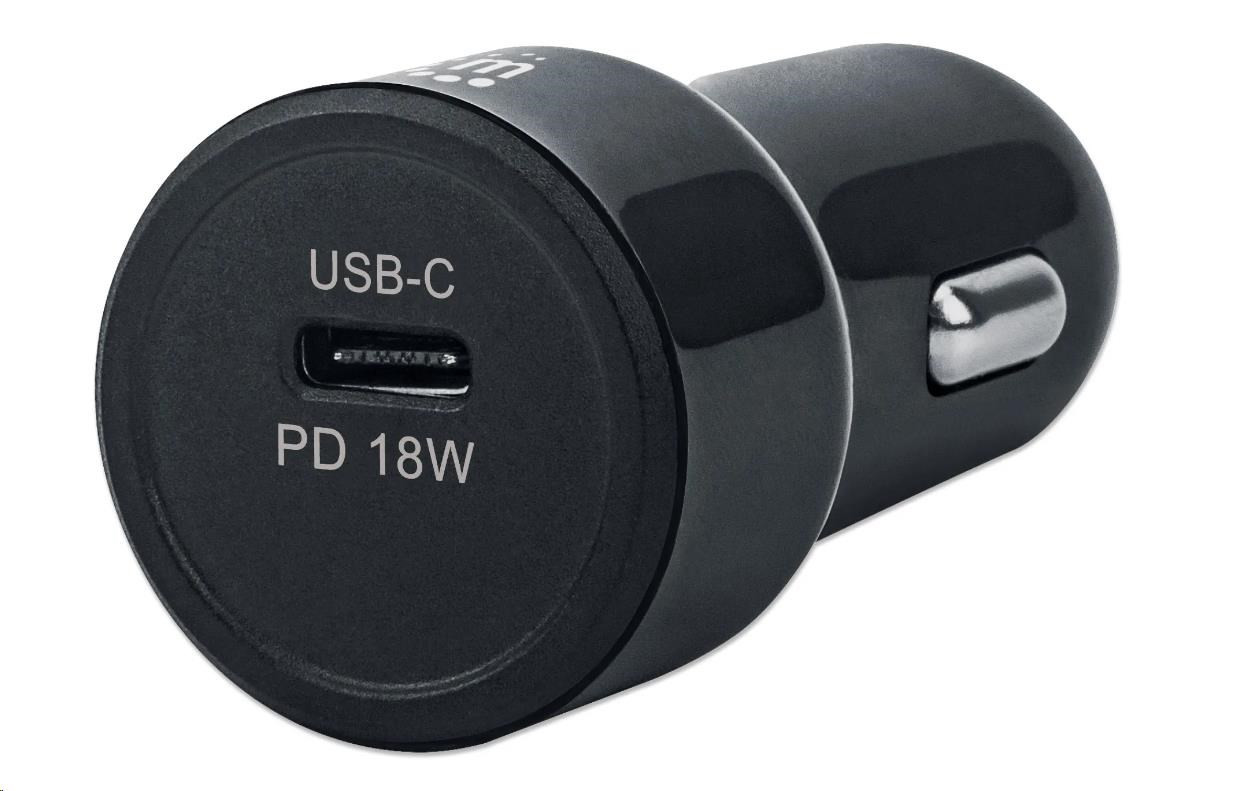 MANHATTAN USB-C nabíjačka do auta Power Delivery Car Charger - 18 W, čierna