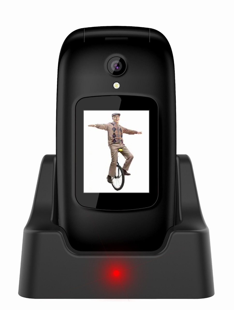 EVOLVEO EasyPhone FD, mobilný telefón pre seniorov s nabíjacím stojanom (čierna farba)