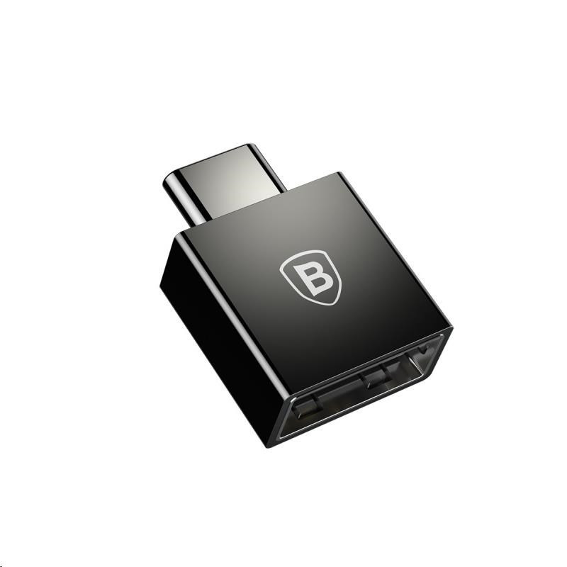 Baseus Exquisite adaptér USB-C samec na USB samica 2, 4A, čierna
