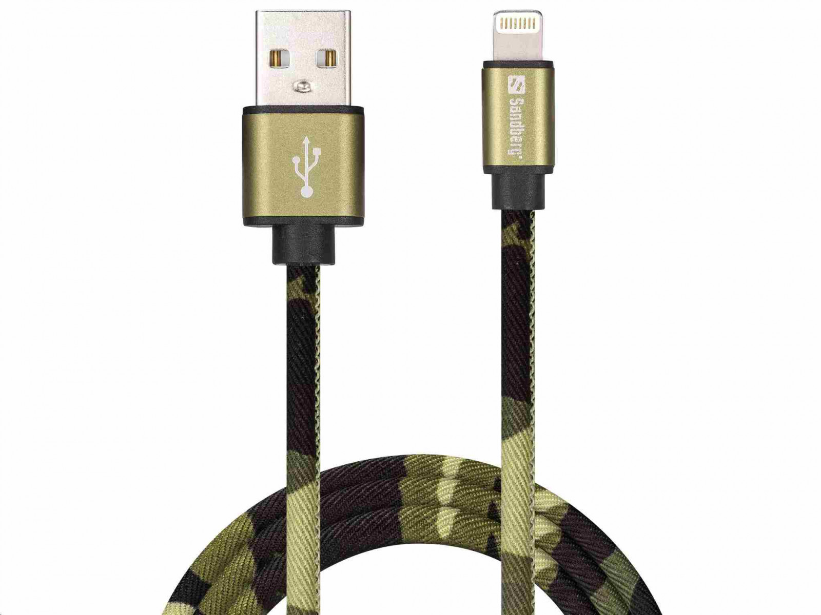 Sandberg dátový kábel USB-A -> Lightning, dĺžka 1m, Camouflage