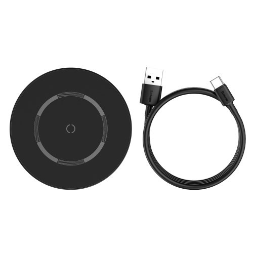 Baseus Simple magnetická bezdrôtová nabíjačka (kompatibilná s iPhone 12) čierna