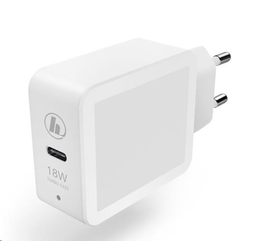Hama rýchla USB nabíjačka, USB-C, Quick Charge 3.0/Power Delivery, 18 W, biela