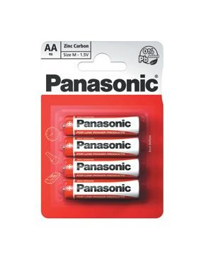 PANASONIC Zinkouhlíkové batérie Red Zinc R6RZ/4BP EU AA 1, 5V (Blister 4ks)
