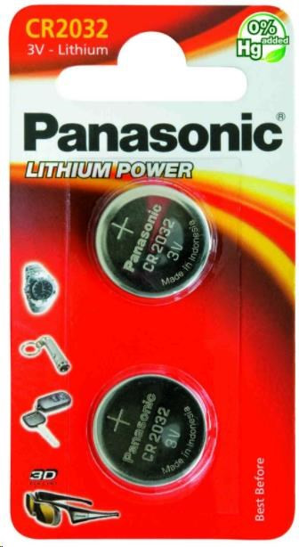 PANASONIC Lítiová batéria (gombíková) CR-2032EL/2B 3V (Blister 2ks)