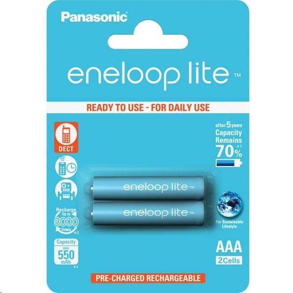 PANASONIC eneloop Lite Nabíjací Batéria AAA 550mAh 1, 2V HR-4UQ-2BP (Blister 2ks)