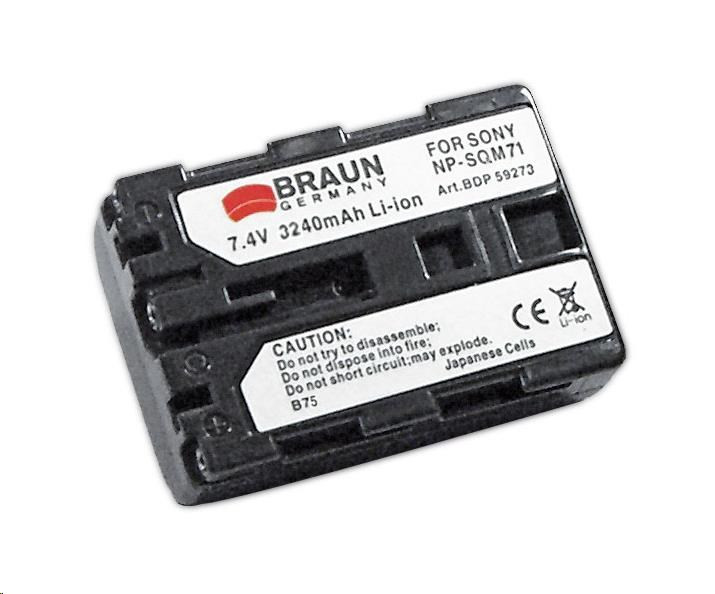 Braun akumulátor SONY NP-FM70, QM71, 3240mAh