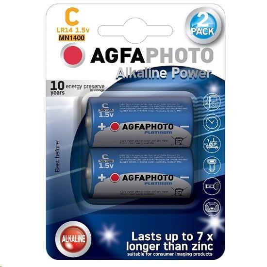 AgfaPhoto Power lkalická batéria LR14/C, blister 2ks