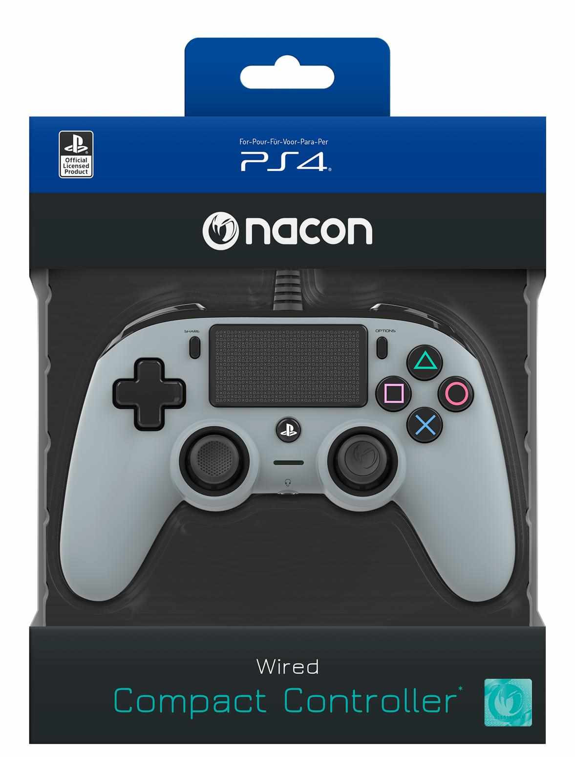 Nacon Wired Compact Controller - ovládač pre PlayStation 4 - šedý