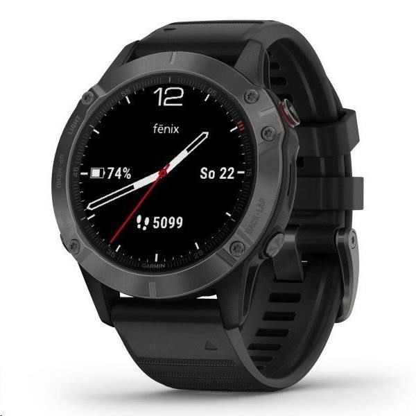 Garmin GPS športové hodinky fenix6 PRO Sapphire, Gray/Black Band (MAP/Music)