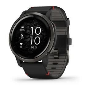 Garmin GPS športové hodinky Venu 2 Slate/Black Leather Band