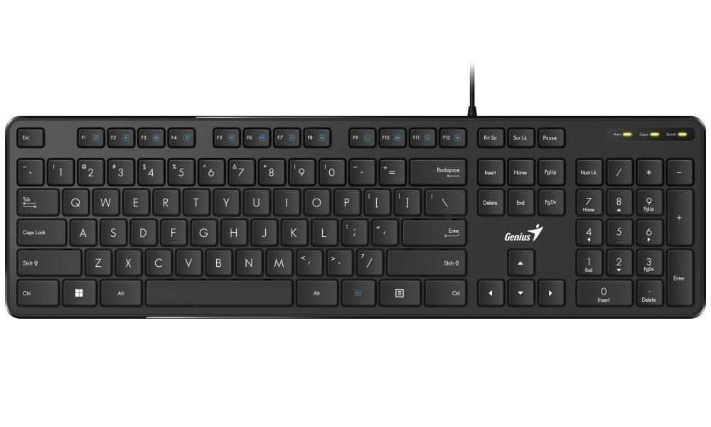 GENIUS klávesnica Slimstar M200/ Drôtová/ USB/ čierna/ CZ+SK layout