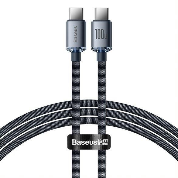Baseus Crystal Shine Series nabíjací / dátový kábel USB-C / USB-C 100W 1, 2m, čierna