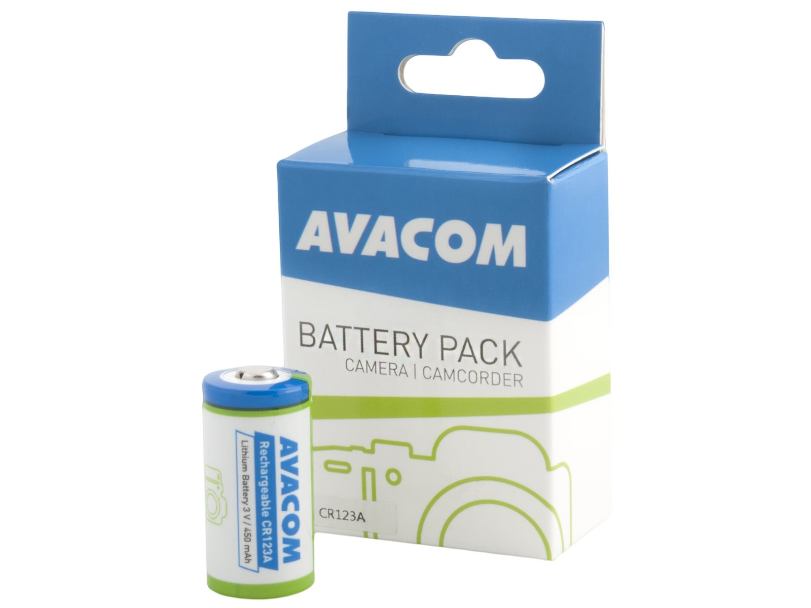 AVACOM nabíjacia fotobatéria Avacom CR123A 3V 450mAh 1.4Wh