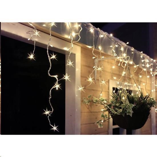 Solight LED vianočný záves, 120 LED, 3m x 0, 7m, prívod 6m, vonkajšie, teplé biele svetlo, pamäť, časovač
