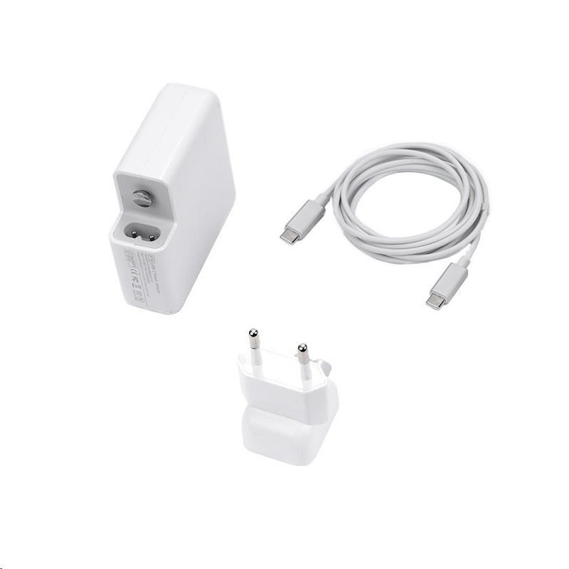 COTEetCI nabíjací adaptér 61W s USB-C pre Apple MacBook s káblom USB-C do USB-C 2m, biela