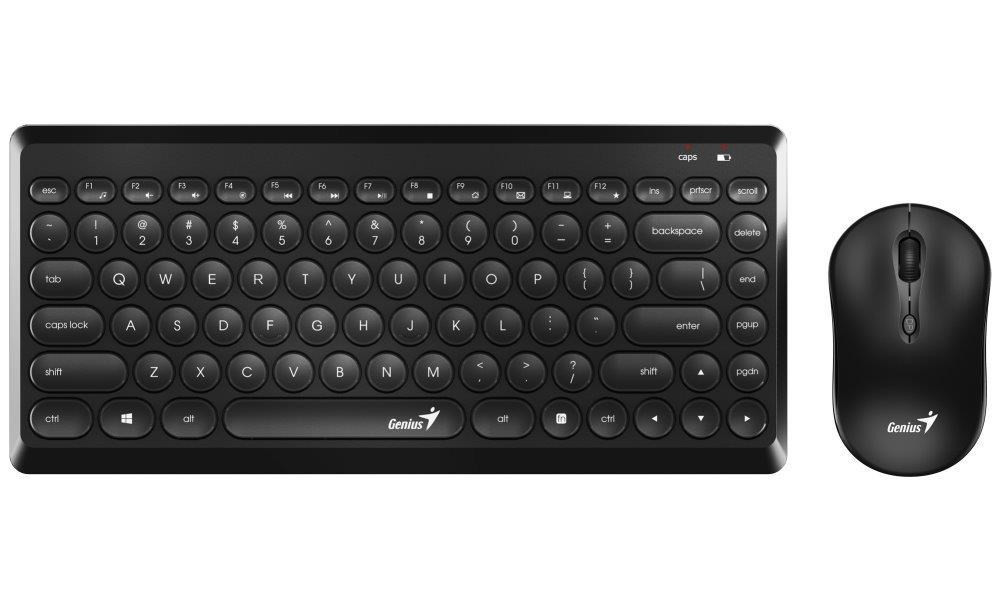 GENIUS set klávesnica s myšou LuxeMate Q8000/ 2, 4GHz mini receiver/ USB/ čierna/ retro design/ CZ+SK layout