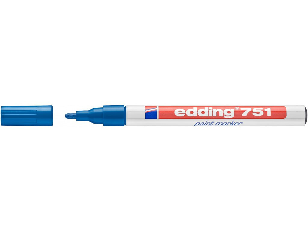 Popisovač Edding 751 lakový modrý valcový hrot 1-2mm