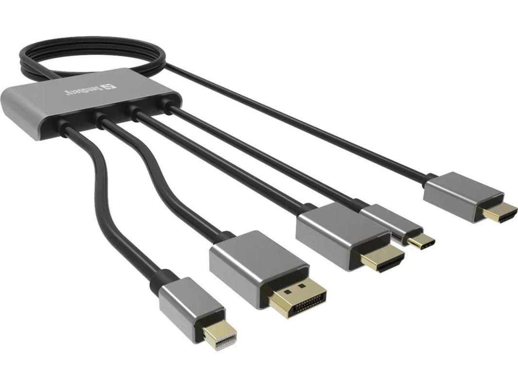 Sandberg HUB HDMI na HDMI, USB-C, Displayport, Mini-Displayport